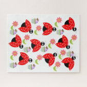 Puzzles Lady Bugs Floral Cupcake (Horizontal)