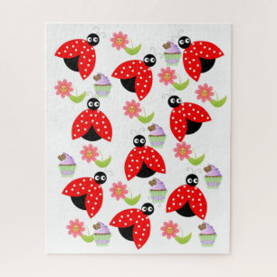 Puzzles Lady Bugs Floral Cupcake Birthday Legpuzzel