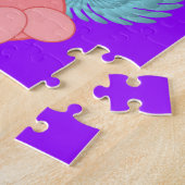 Puzzles lapin rose arc-en-ciel nuages soleil (Côté)