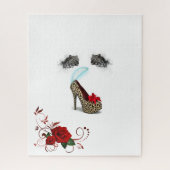 Puzzles Leopard Rose Floral (Vertical)