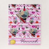 Puzzles maquillage rose et blanc (Vertical)