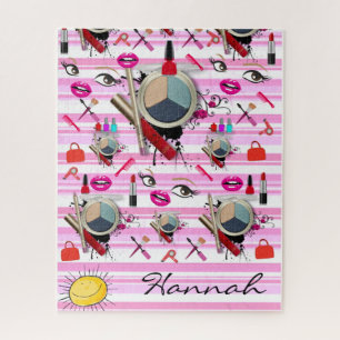 Puzzles maquillage rose et blanc