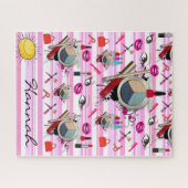 Puzzles maquillage rose et blanc (Horizontal)