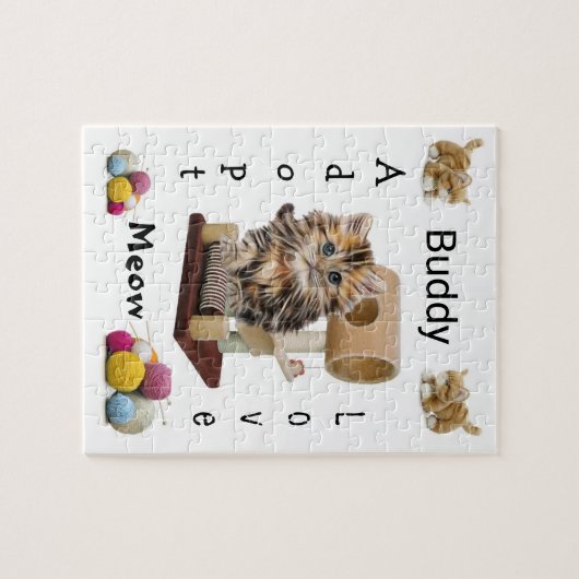 Puzzles Meow Kitten Condo Adopt Love Legpuzzel (Horizontaal)