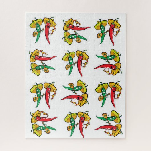 Puzzles Mexicains Rouges Poivrons verts (Vertical)