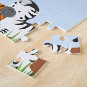 Puzzles mignons bleus d'animaux de bébé de jungle (Côté)