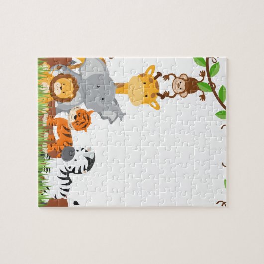 Puzzles mignons d'animaux de bébé de jungle (Horizontal)