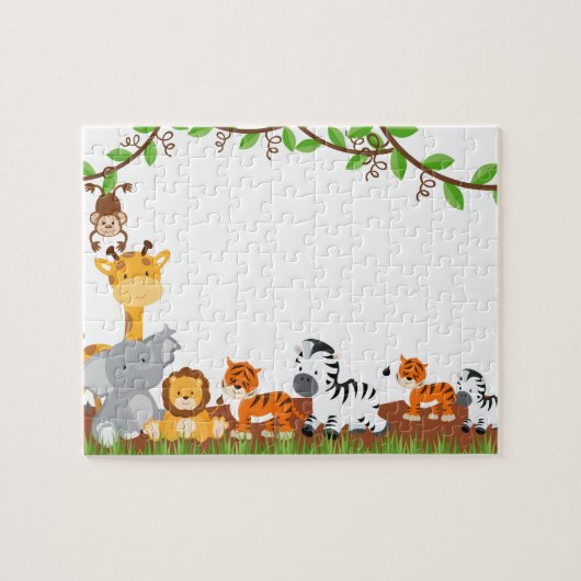 Puzzles mignons d'animaux de bébé de jungle (Horizontal)