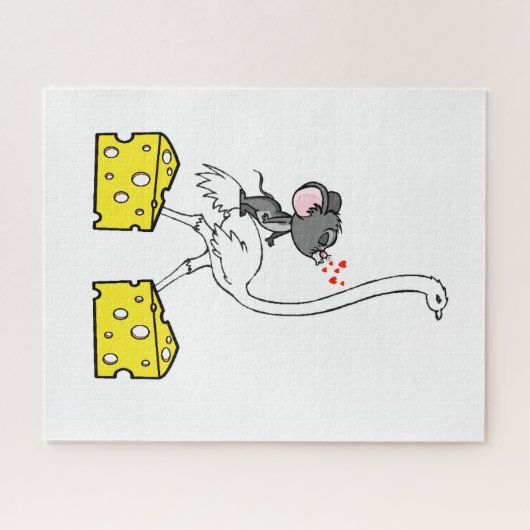 Puzzles Mouse Cheese Ostrich Legpuzzel (Horizontaal)
