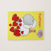 Puzzles Moutons Coeurs rouges (Horizontal)