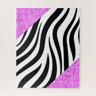 Puzzles noir & blanc léopard violet Motif