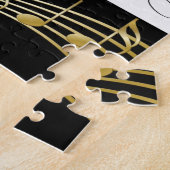 Puzzles Notes musicales en or blanc et noir (Côté)