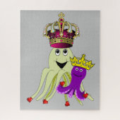 Puzzles Octopus Love Red Hearts (Vertical)