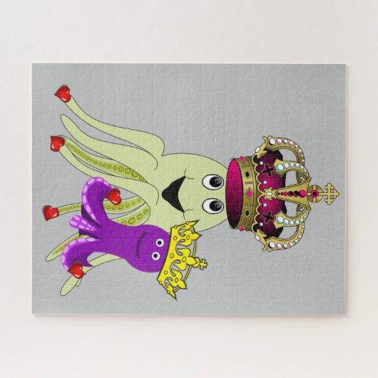 Puzzles Octopus Love Red Hearts Legpuzzel (Horizontaal)