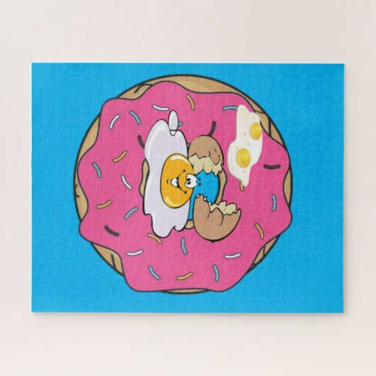 Puzzles Oeufs de Donut Bleu (Horizontal)