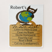 Puzzles Owl Earth To Do List ! (Vertical)