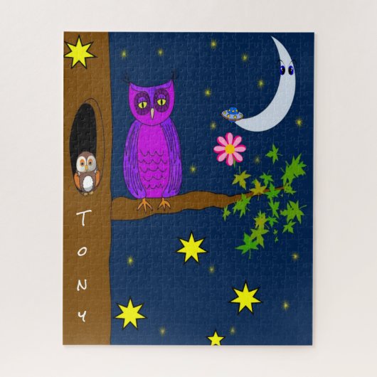 Puzzles Owl Moon Stars Legpuzzel (Verticaal)