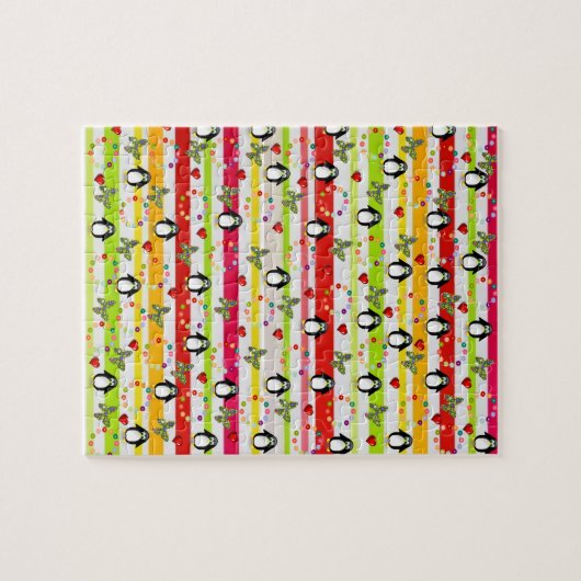 Puzzles Papillon Penguin Coeurs rouges (Horizontal)