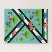 Puzzles Parc Voitures Enfants Jouer Chien (Horizontal)