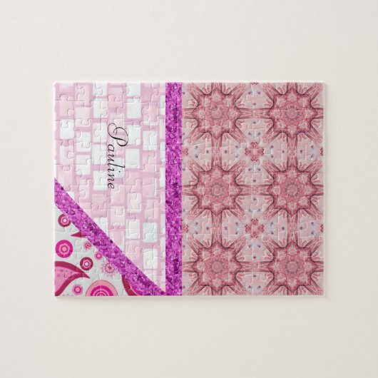 Puzzles Parties scintillant en briques violet rose (Horizontal)