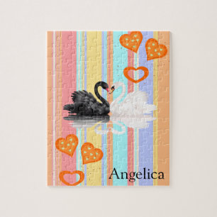 Puzzles Pastel Stripe Swans