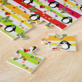 Puzzles Penguin Butterfly Red Hearts Legpuzzel (Zijkant)