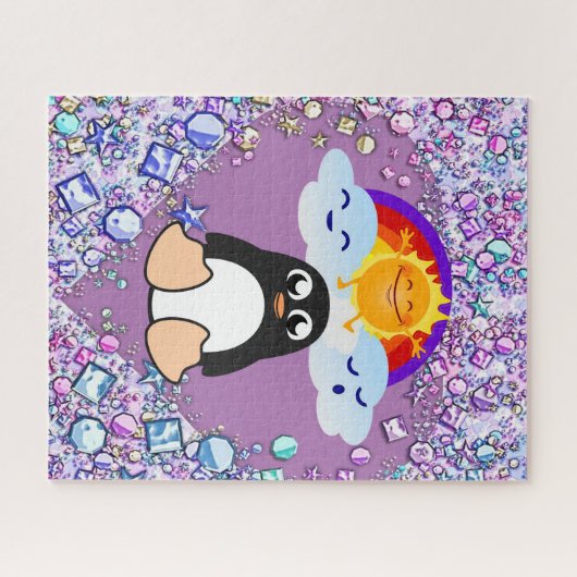 Puzzles Penguin Coeurs arc-en-ciel heureux Valenti (Horizontal)