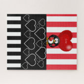 Puzzles Penguin Love Black Red & White Stripe Legpuzzel (Horizontaal)