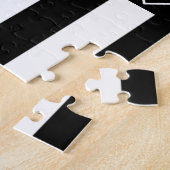 Puzzles Penguin Love Black Red & White Stripe Legpuzzel (Zijkant)