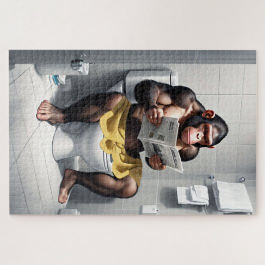 Puzzles personnalisés, Drôle Chimp Monkey thème Pu (Horizontal)