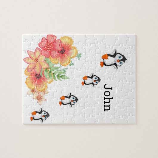 Puzzles Pingouin Floral (Horizontal)
