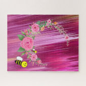Puzzles Pink Floral Bumblebee Legpuzzel (Horizontaal)