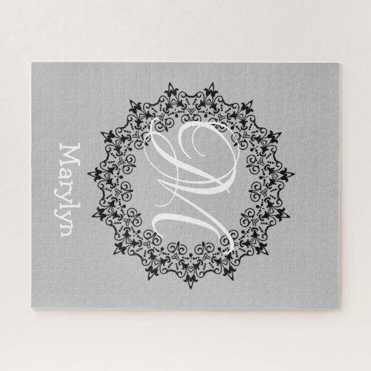 Puzzles Pink Floral Monogramme (Horizontal)