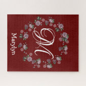 Puzzles Pink Floral Monogramme (Horizontal)