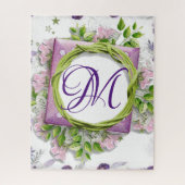Puzzles Pink Floral Monogramme (Vertical)