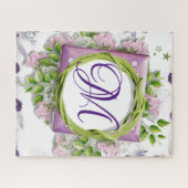Puzzles Pink Floral Monogramme (Horizontal)