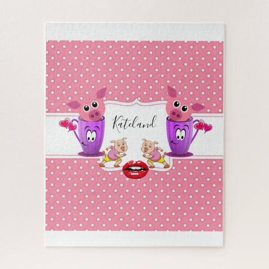 Puzzles Pink Polkadot Pink Pigs (Vertical)
