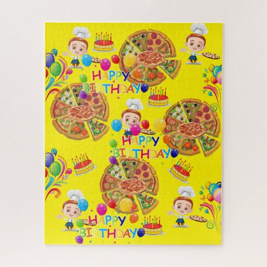 Puzzles Pizza Happy Birthday Legpuzzel (Verticaal)