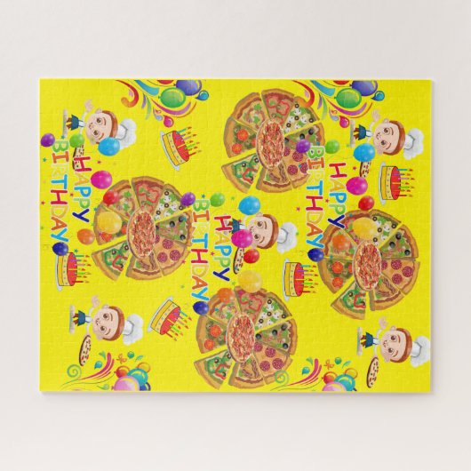 Puzzles Pizza Joyeux anniversaire (Horizontal)
