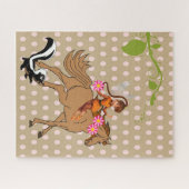 Puzzles Pois Beige Polka point, Cheval Rose Skunk (Horizontal)
