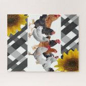 Puzzles Poulet Noir Blanc Plaid (Horizontal)