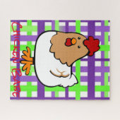 Puzzles Poulet Vert pourpre Plaid (Horizontal)