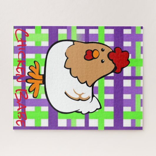 Puzzles Poulet Vert pourpre Plaid (Horizontal)