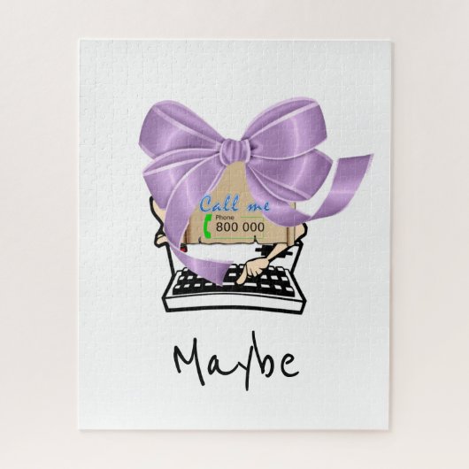 Puzzles Purple Bow Typewriter Appelez-Moi Peut-Êtr (Vertical)