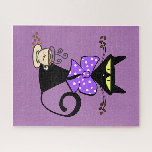 Puzzles Purple Cat Bow Café (Horizontal)
