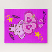 Puzzles Purple Elephant Coeurs papillons (Horizontal)