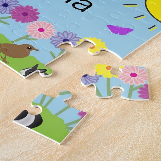 Puzzles Rainbow Parrots Rabbits Sun Floral (Côté)