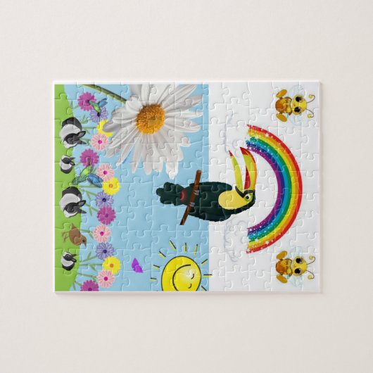 Puzzles Rainbow Rabbit Bumblebee Sun (Horizontal)