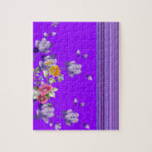 Puzzles Rayures violettes Fleurs florales (Vertical)