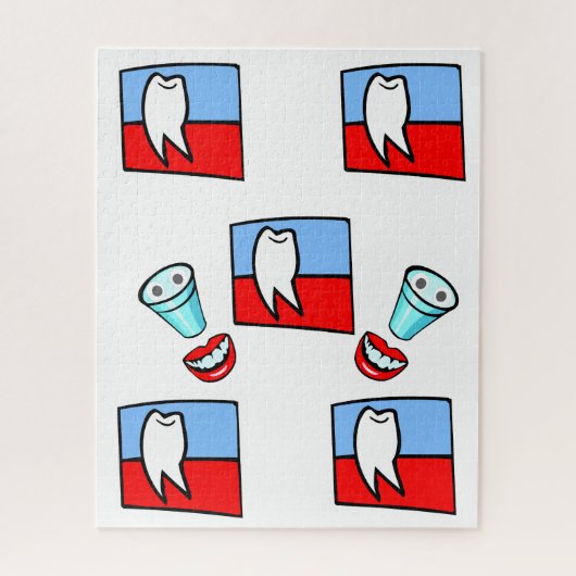Puzzles Red & Blue Teeth Dentist Legpuzzel (Verticaal)